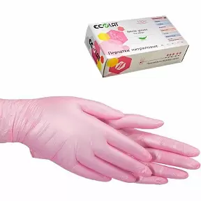 Перчатки медицинские нитриловые розовые перламутровые размер S фото