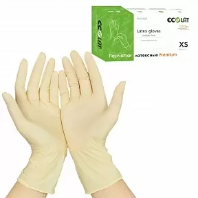 Перчатки медицинские смотровые нестерильные латексные двойного хлорирования Premium размер XS фото