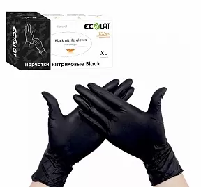 Перчатки медицинские нитриловые Black гипоаллергенные размер XL фото
