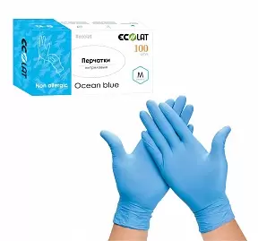 Нитриловые перчатки медицинские Ocean blue размер M фото