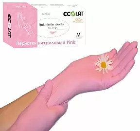 Перчатки медицинские нитрил Pink размер M фото