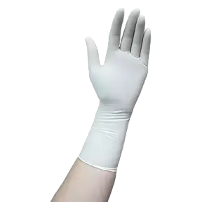 Перчатки медицинские латексные с удлиненной манжетой размер XL фото