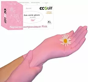 Перчатки медицинские нитрил нестерильные Pink размер XL фото